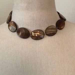 Turq brown stone necklace